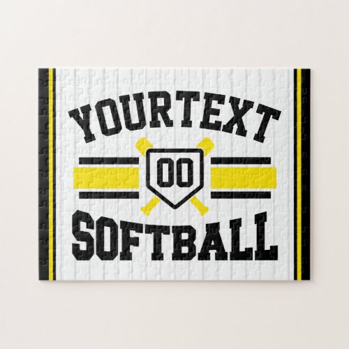 Personalized ADD NAME Softball Player Varsity Team Jigsaw Puzzle