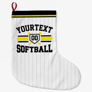 Personalized ADD NAME Softball Player Varsity Team Large Christmas Stocking