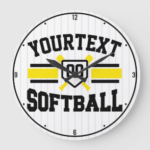 Personalized ADD NAME Softball Player Varsity Team Large Clock