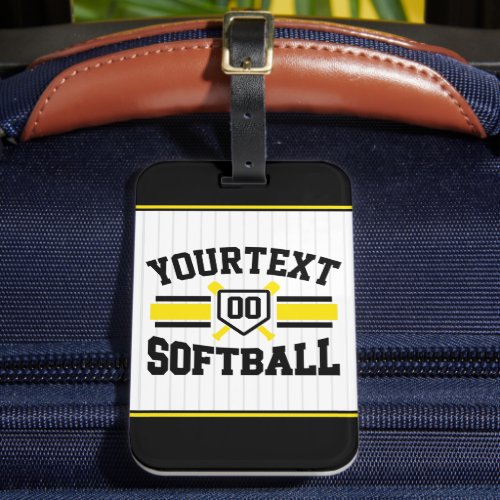 Personalized ADD NAME Softball Player Varsity Team Luggage Tag