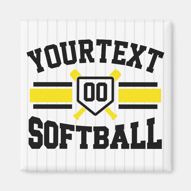 Personalized ADD NAME Softball Player Varsity Team Magnet (Front)