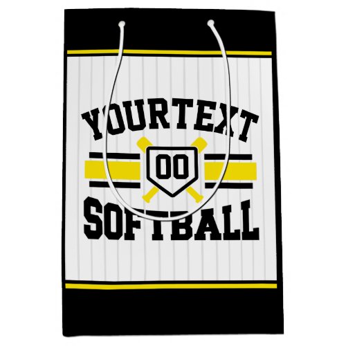 Personalized ADD NAME Softball Player Varsity Team Medium Gift Bag