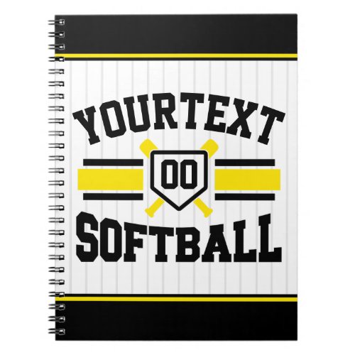 Personalized ADD NAME Softball Player Varsity Team Notebook