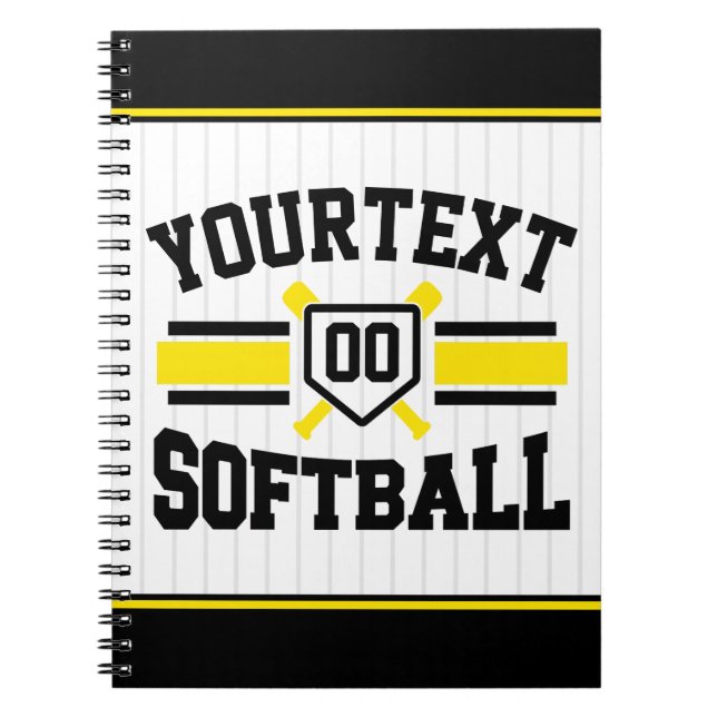 Personalized ADD NAME Softball Player Varsity Team Notebook (Front)