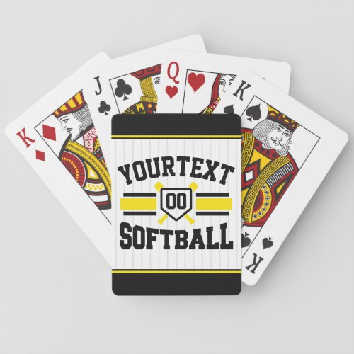 Personalized ADD NAME Softball Player Varsity Team Playing Cards