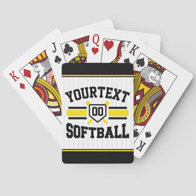 Personalized ADD NAME Softball Player Varsity Team Poker Cards (Back)