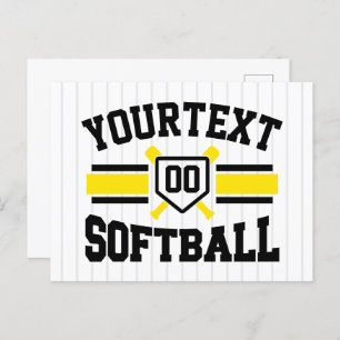 Personalized ADD NAME Softball Player Varsity Team Postcard