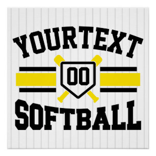Personalized ADD NAME Softball Player Varsity Team Poster