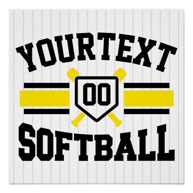 Personalized ADD NAME Softball Player Varsity Team Poster (Front)