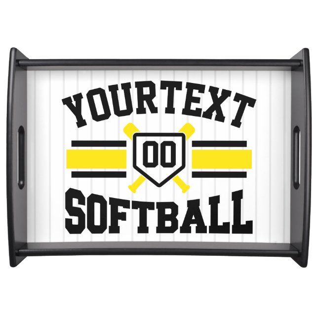 Personalized ADD NAME Softball Player Varsity Team Serving Tray (Front)