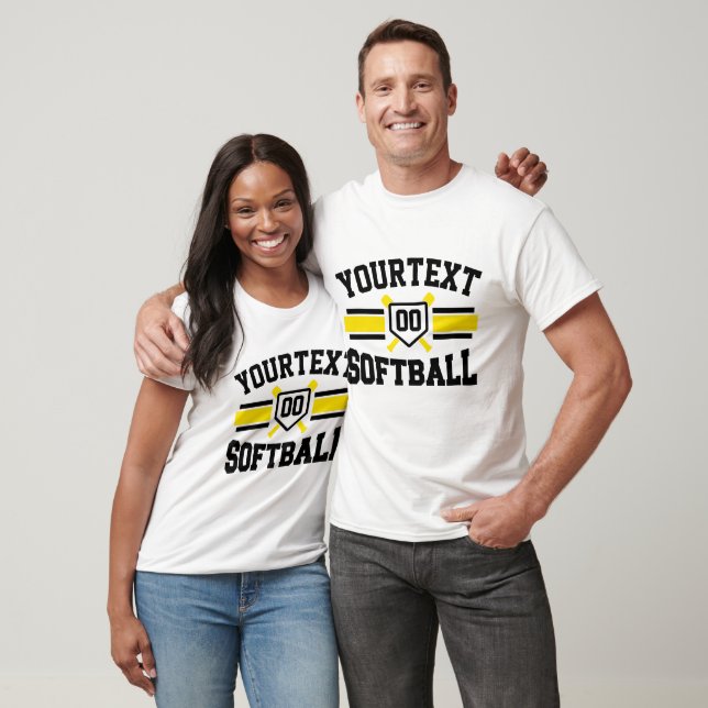 Personalized ADD NAME Softball Player Varsity Team T-Shirt (Unisex)