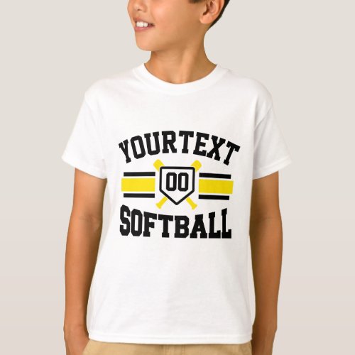 Personalized ADD NAME Softball Player Varsity Team T_Shirt