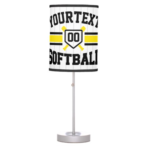 Personalized ADD NAME Softball Player Varsity Team Table Lamp