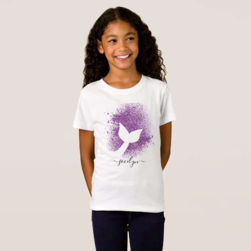 Personalized Add Name to Mermaid Tail Silhouette T_Shirt