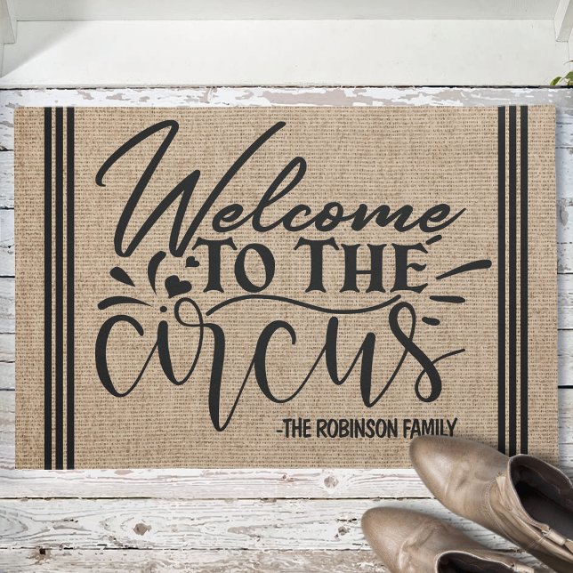 Personalized ADD NAME Welcome To The Circus Doormat (Creator Uploaded)