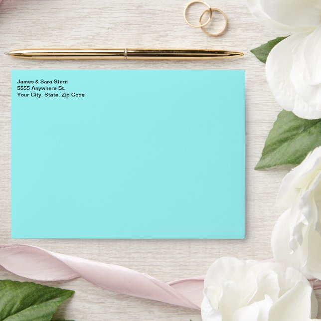 Personalized Add Photo Artwork Blue Envelope (Wedding)