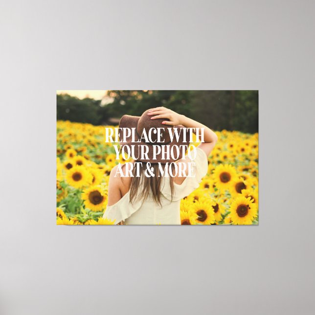 Personalized Add Photograph Art Custom Made Canvas Print (Front)