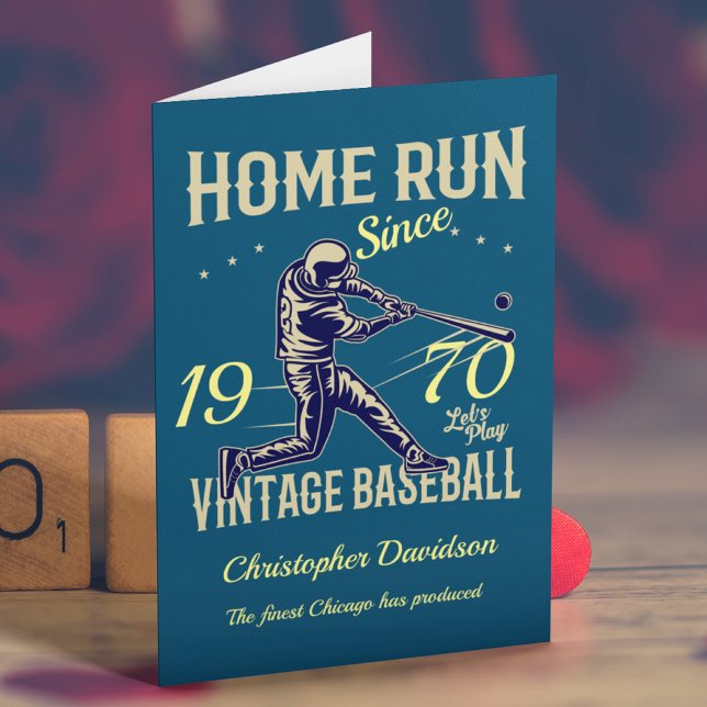 Personalized Add Year Birthday Baseball Vintage Card (Creator Uploaded)