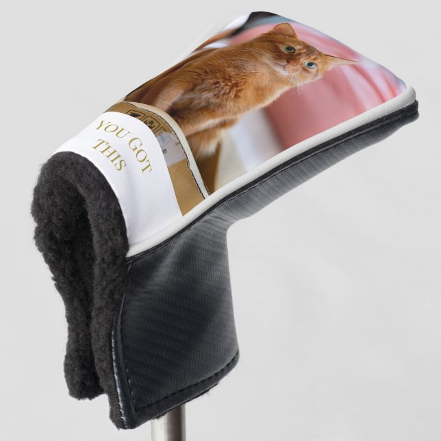 Personalized Add Your Cat Photo and Text Golf Head Cover (3/4 Front)