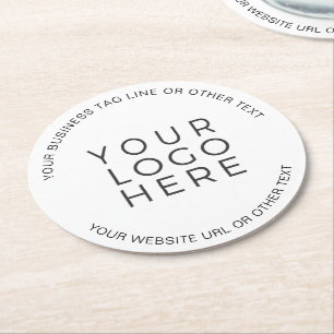 Personalized Add Your Custom Business Logo Round Paper Coaster