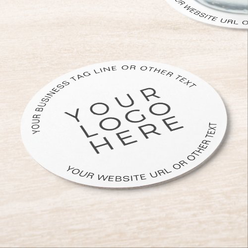 Personalized Add Your Custom Business Logo Round Paper Coaster