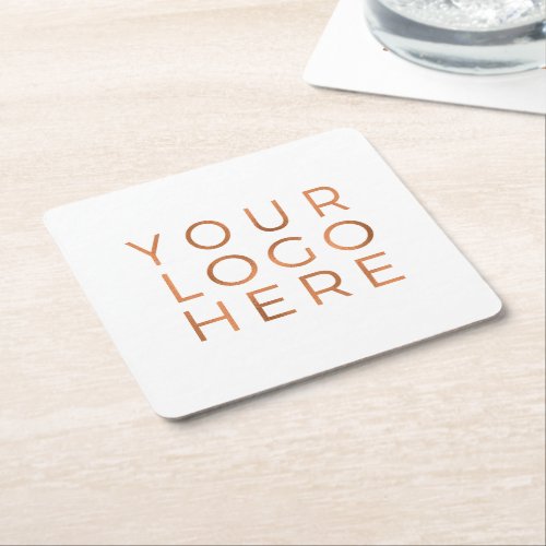 Personalized Add Your Custom Business Logo Square Paper Coaster