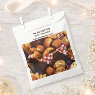 Personalized Add your Logo Bread, Pastry Bakery Favor Bag
