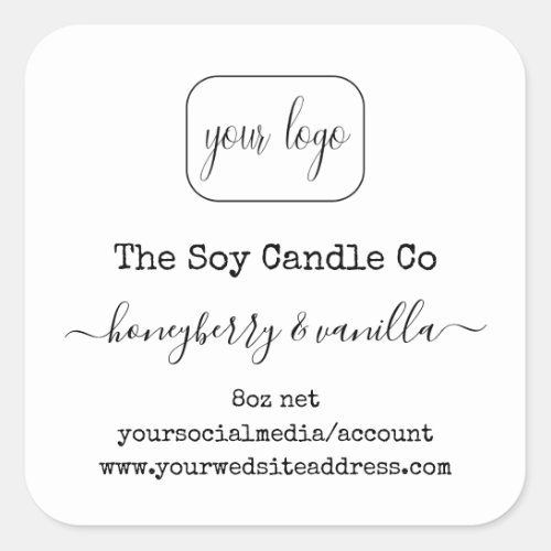 Personalized add your logo candle label 
