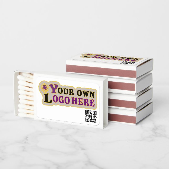 Personalized add your logo here and QR code. Matchboxes (Stacked)
