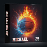 Personalized Add Your Name And Number basketball   3 Ring Binder<br><div class="desc">Personalized Add Your Name And Number basketball 3 ring binder</div>