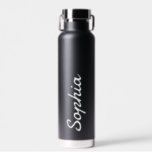 Personalized Add Your Name Black Insulated  Water Bottle<br><div class="desc">Add your name to this water bottle for a personalized wedding favor,  bridal party gift or just for everyday use!</div>