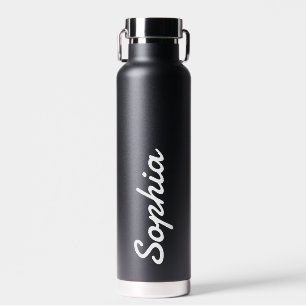 Personalized Add Your Name Black Insulated Water Bottle