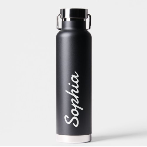 Personalized Add Your Name Black Insulated  Water Bottle