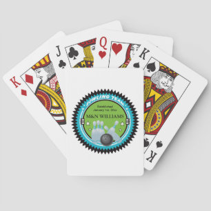 Personalized Add Your Name Bowling Team Logo Poker Cards