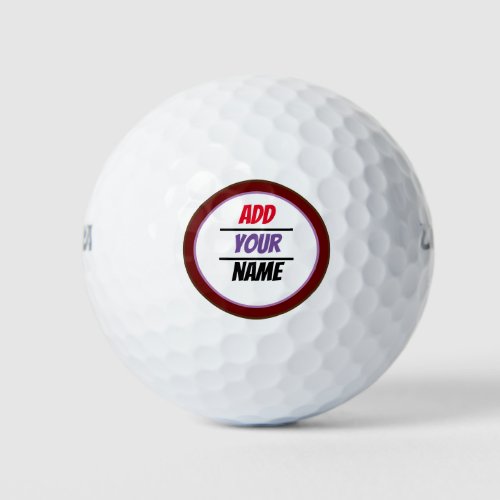 Personalized add your name Custom Text color full Golf Balls