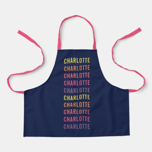 Personalized Add Your Name Fun Color Gradient Apron
