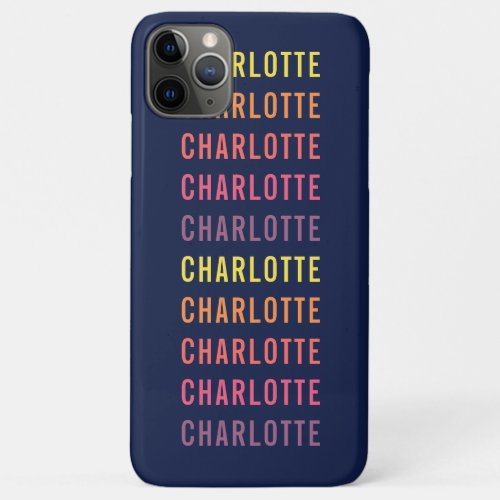 Personalized Add Your Name Fun Color Gradient iPhone 11 Pro Max Case