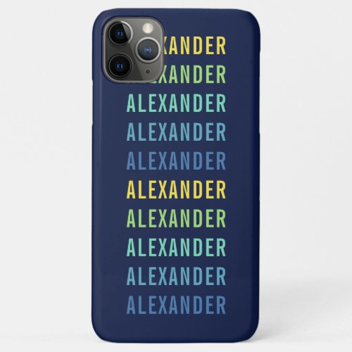 Personalized Add Your Name Fun Color Gradient iPhone 11 Pro Max Case