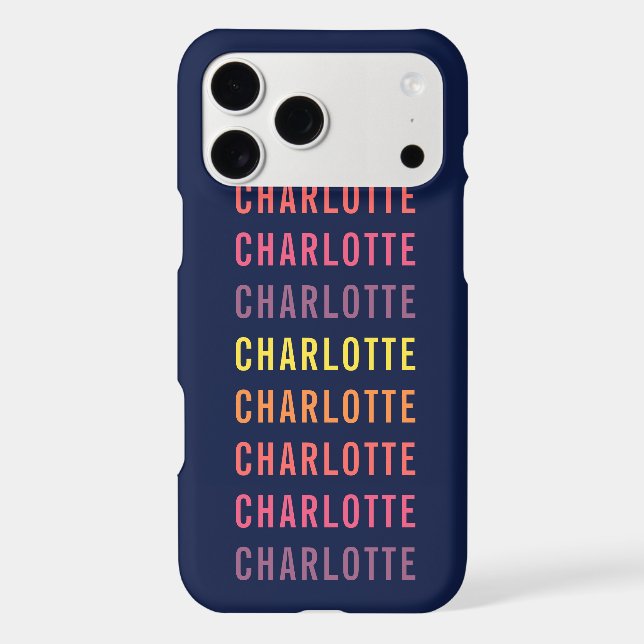 Personalized Add Your Name Fun Color Gradient Iphone Case (Back)