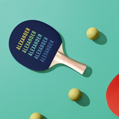 Personalized Add Your Name Fun Color Gradient Ping Pong Paddle