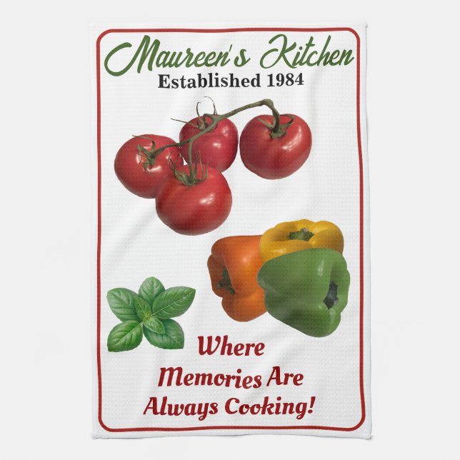 Personalized 'Add Your Name' Kitchen Dish Towel (Vertical)