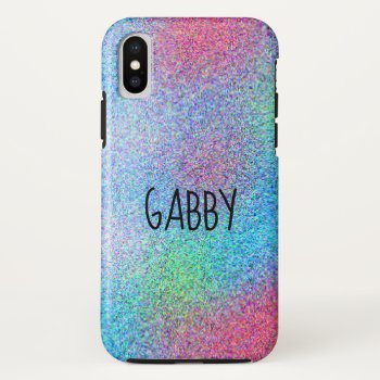 Personalized Add Your Name Multi Color Iphone X Case by HappyGabby at Zazzle