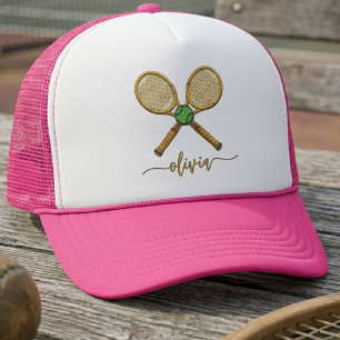 Personalized Add Your Name Tennis Ball Rackets Trucker Hat