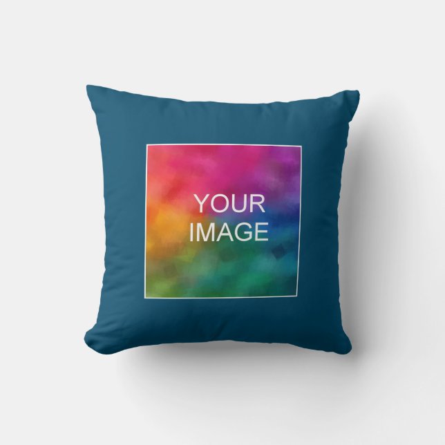 Personalized Add Your Name Text Image Logo Throw Pillow (Front)