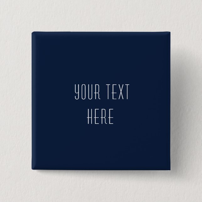 Personalized Add Your Text Navy Blue White Button (Front)