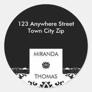 PERSONALIZED ADDRESS LABEL :: damask colors 10B