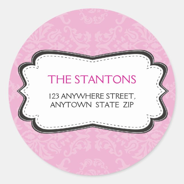 PERSONALIZED ADDRESS LABEL :: divinely damask 1B (Front)