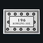 Personalized Address Number Tile Design  Doormat<br><div class="desc">This classy cute black and white faux tile doormat is perfect for any home. Its clean lines,  simple colors,  and vintage pattern are timeless and versatile. This doormat can be customized with your own street address using the personalization feature.</div>