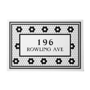 Personalized Address Number Tile Design Doormat
