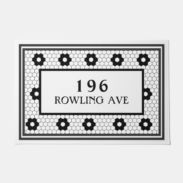 Personalized Address Number Tile Design  Doormat (Front)